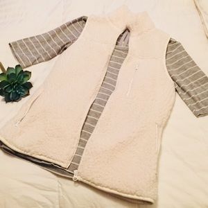 Gray and white striped top